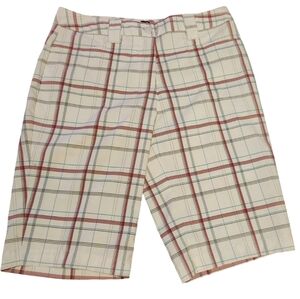 Slazenger White Pink Bermuda Golf Shorts Plaid Size 2
